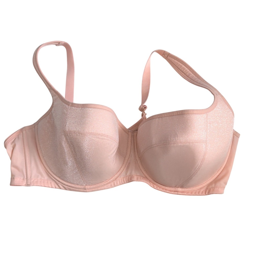 HSIA Womens Peach Pink Shimmer Full Coverage Underwire Bra 44C Support